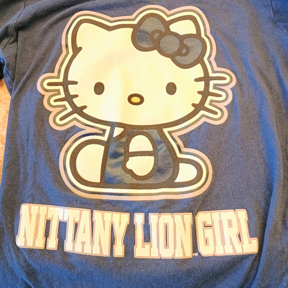 Girl's Hello Kitty Penn State Nitrany Lion Girl Blue Long Sleeve T-shirt L 10/12 - Picture 4 of 8